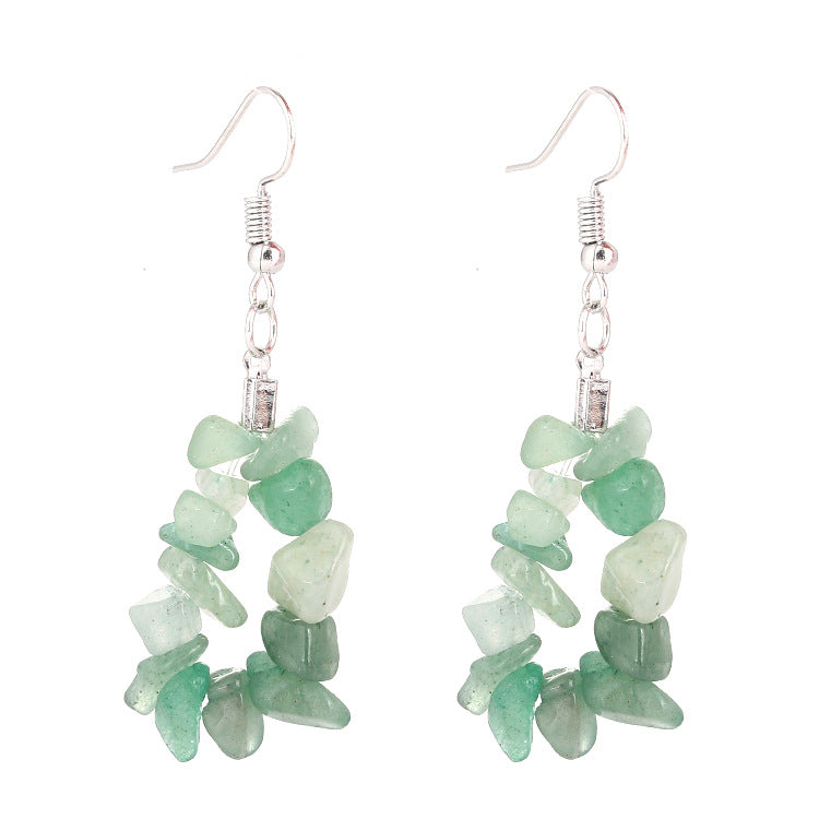 Wholesale TikTokLive Amethyst Simple Multicolor Natural Gravel Beaded Earrings